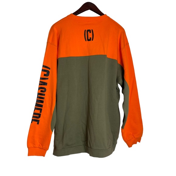 CASHMERE Sound Split Men’s Orange Green Crew Neck Sweater Size XL Streetwear - Picture 8 of 11